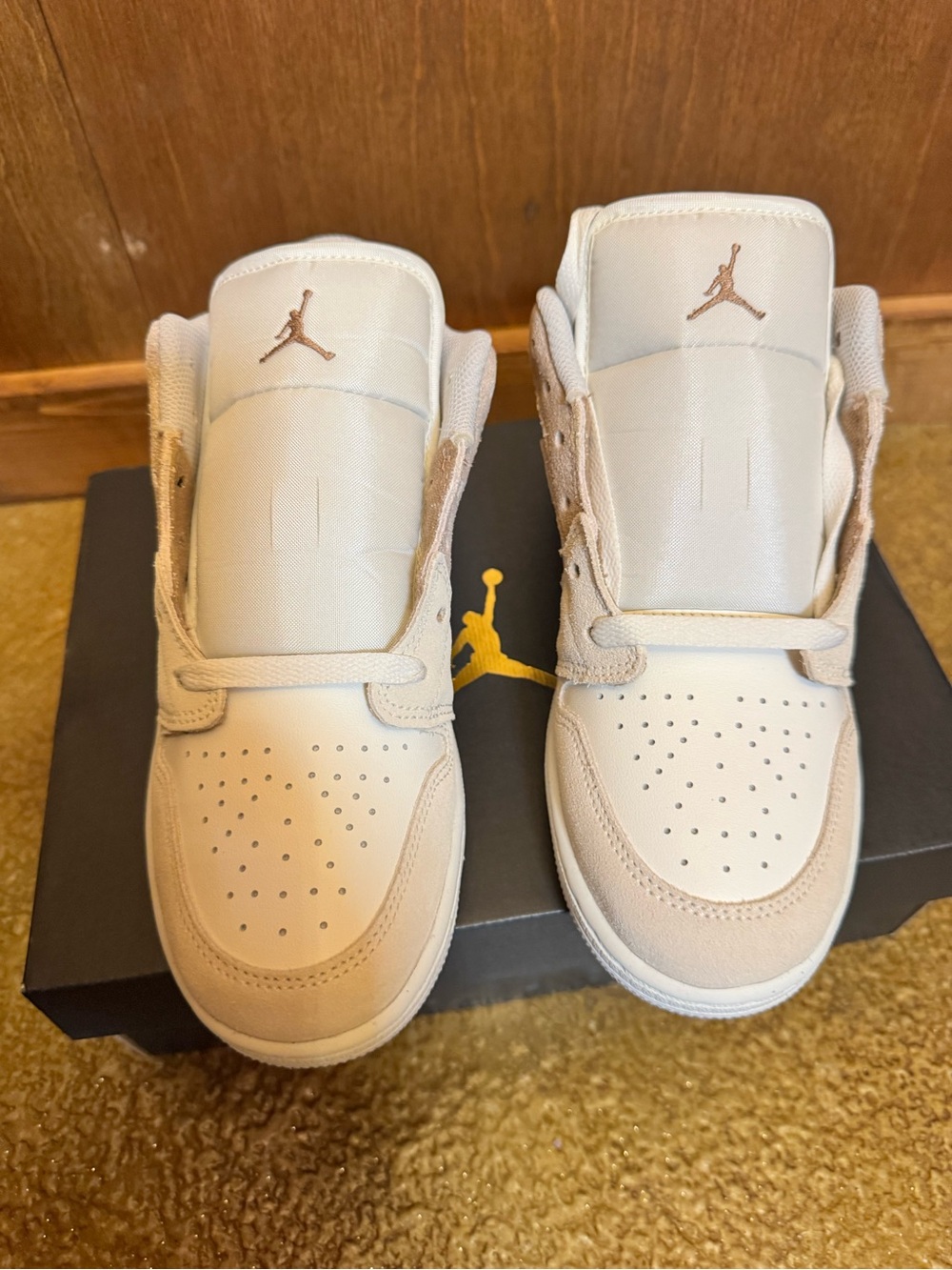Nike Kids' Jordan Low-Top Sneakers in Off-White/Cream